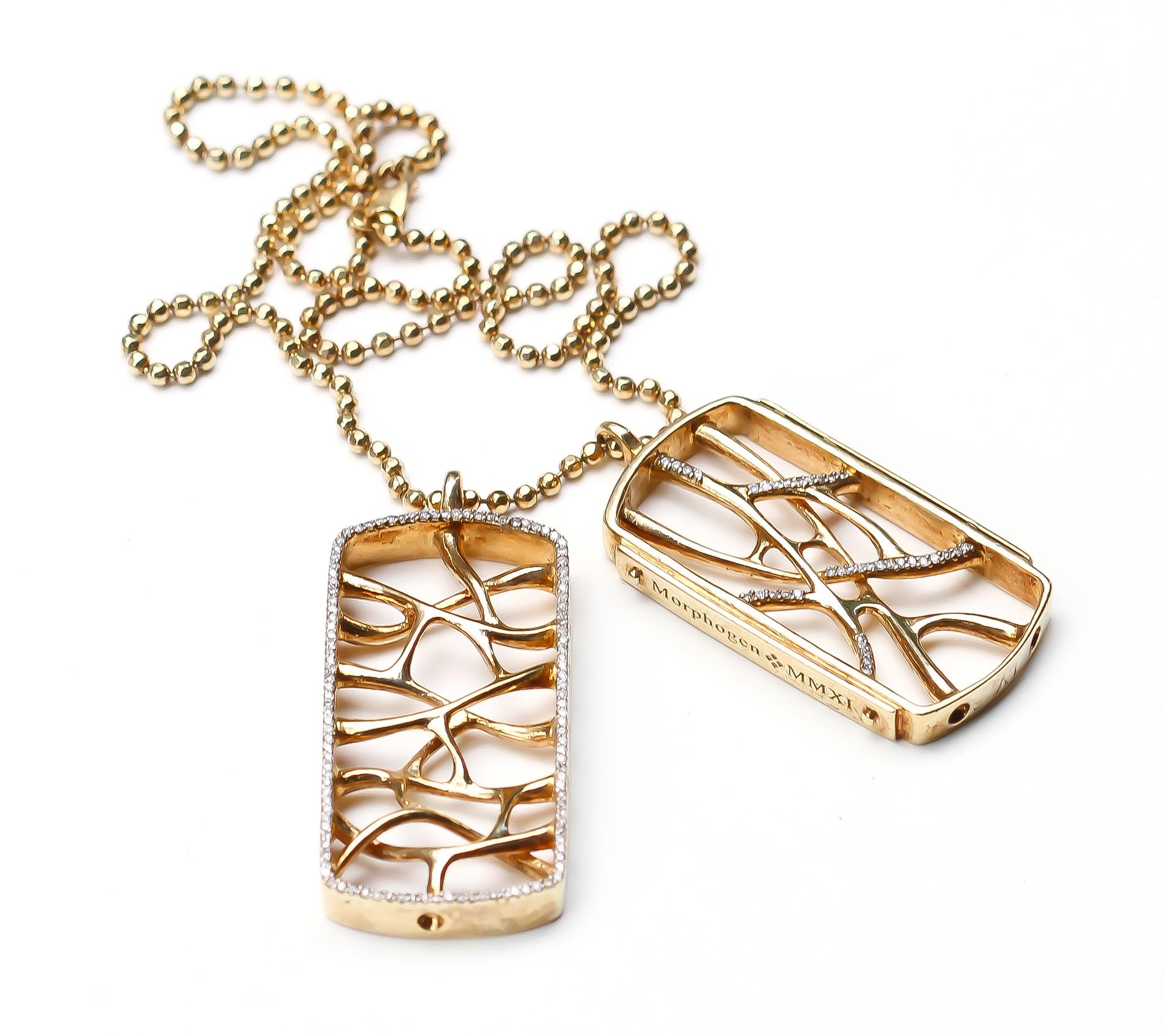 18k gold dog tag necklace