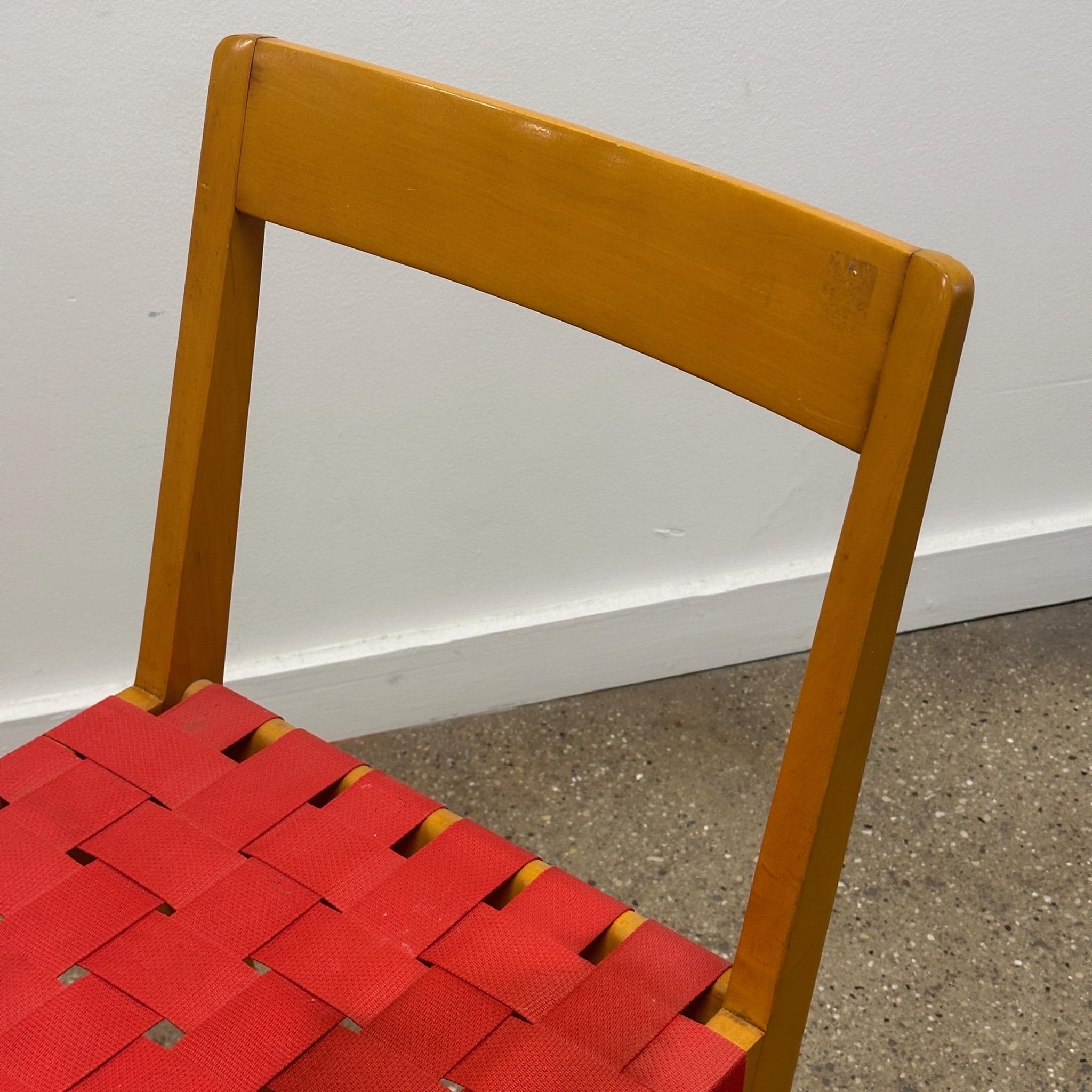 Mid-Century Modern Chaise d'appoint Webbed de Jens Risom pour Knoll en vente