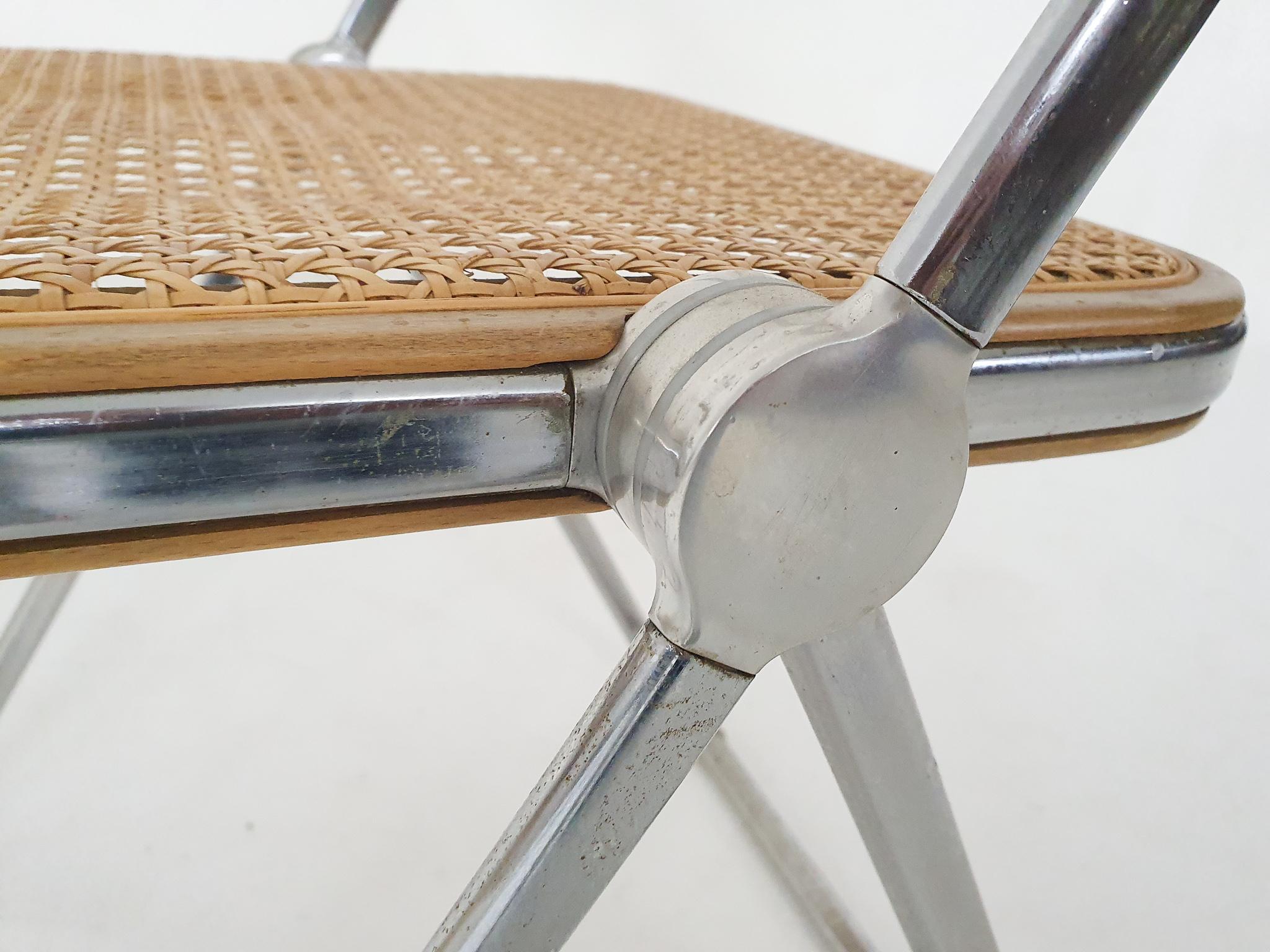 Italian Webbing Folding Chair by Giancarlo Piretti for Castelli, Model Plia, Italy, 1967