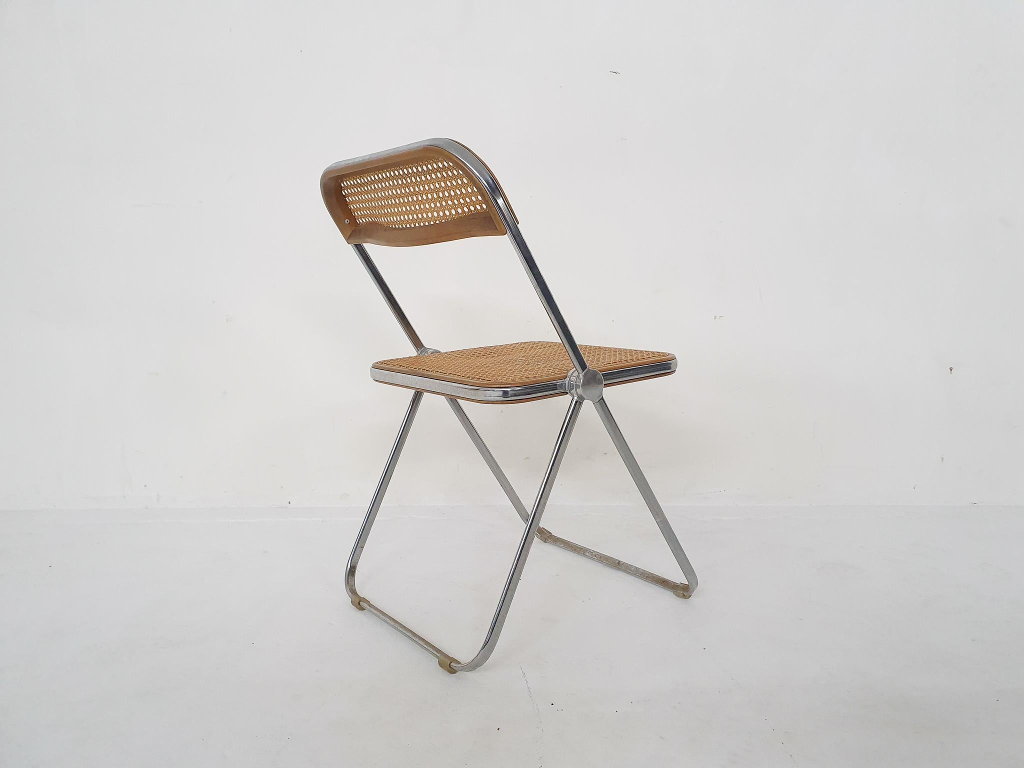 Webbing Folding Chair by Giancarlo Piretti for Castelli, Model Plia, Italy, 1967 1