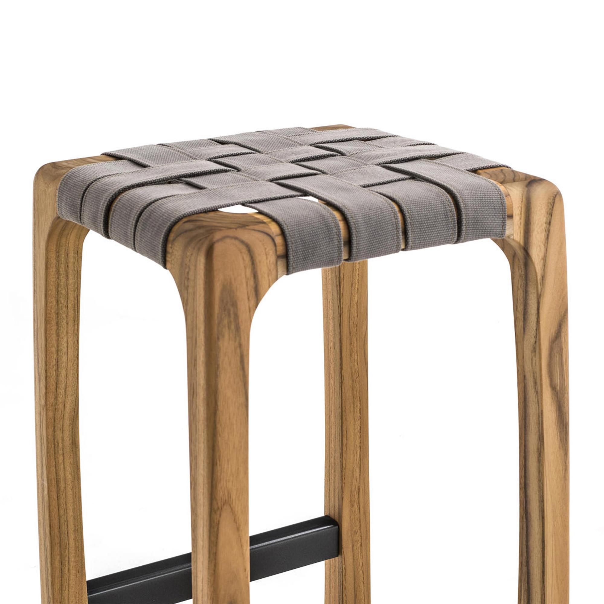 Hand-Crafted Webbing Outdoor Stool For Sale