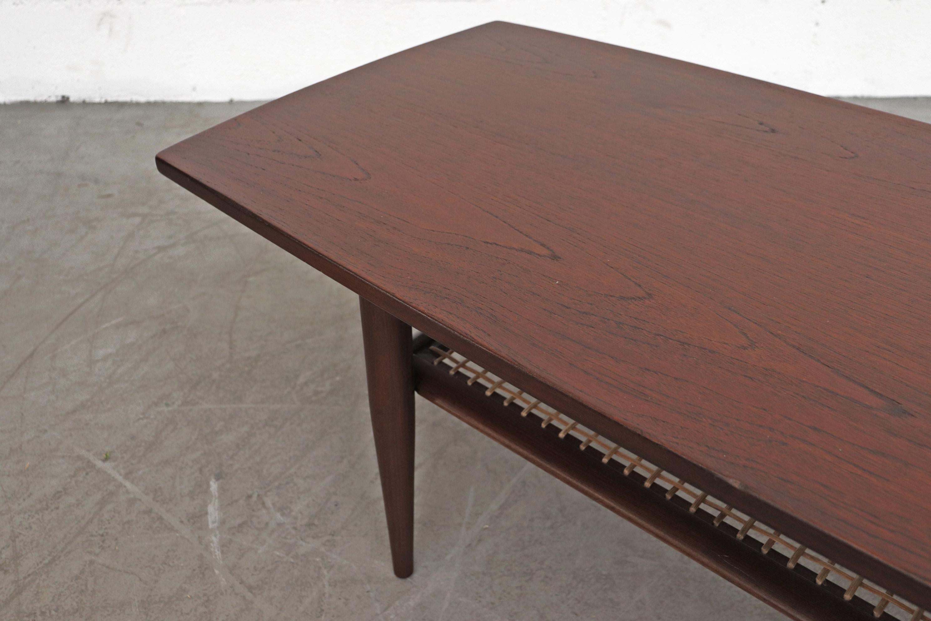 Mid-20th Century WeBe Attributed Teak Coffee Table with Inset Blue Mosaic