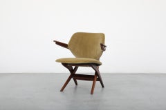 Pelikan-Stuhl von Louis Van Teeffelen von Webe mit neuer grüner Samtpolsterung