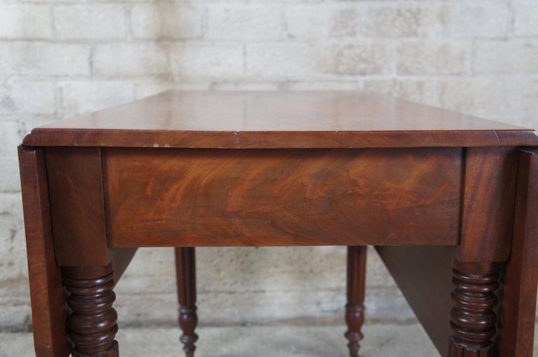 er Furniture Empire Revival American Flame Mahogany Drop Leaf