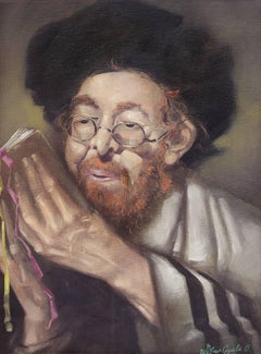 Hungarian Judaica, Hassidic Rabbi painting