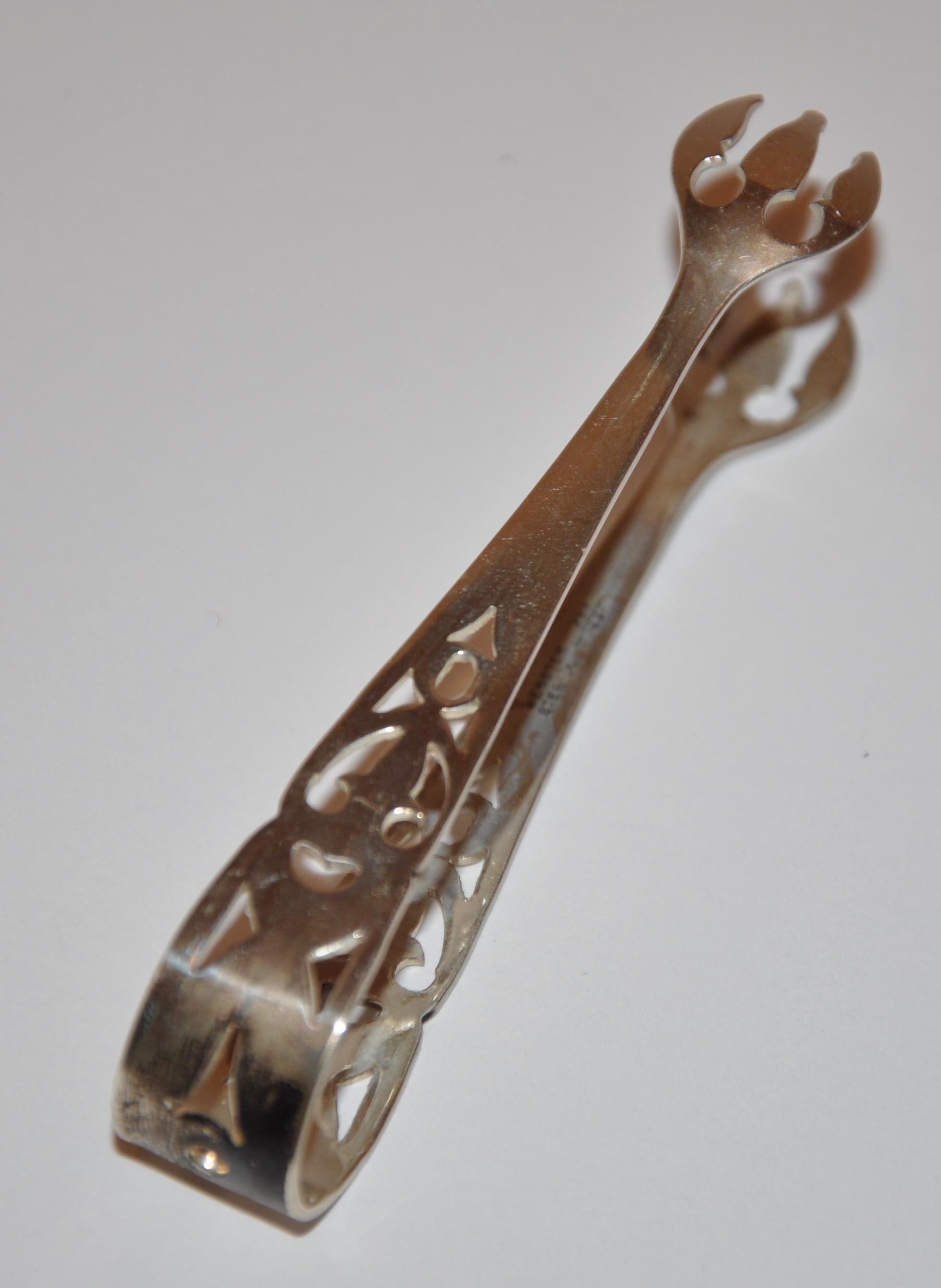 Art Nouveau Webster 1930's Sterling Silver with Maker's Mark Miniature Tong For Sale
