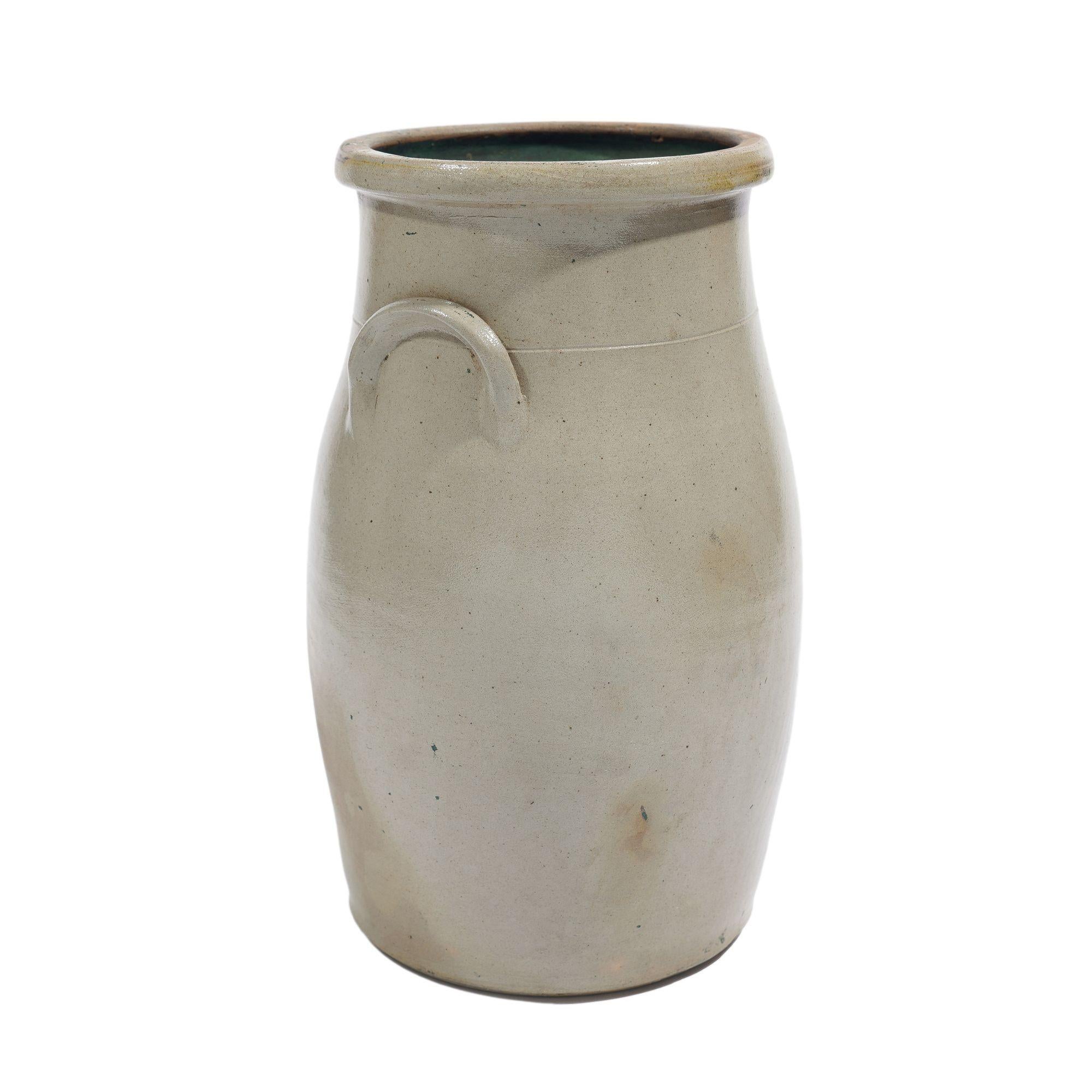 Ceramic Webster & Seymour two gallon salt glazed stoneware churn, c. 1857-67
