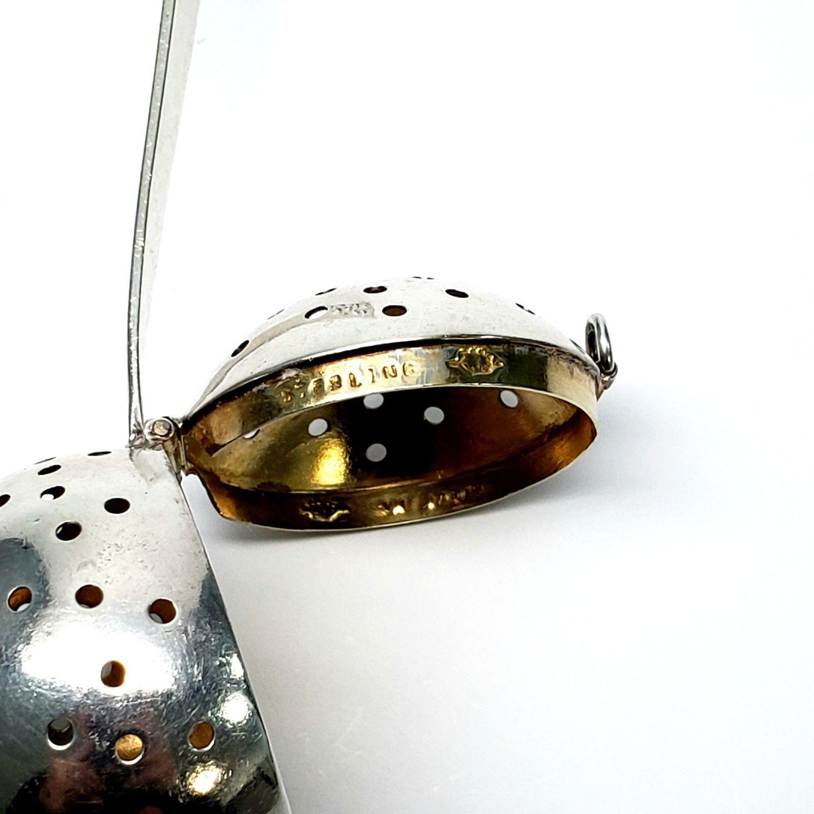 Webster Sterling Silver Ball Tea Infuser/Strainer with Handle, No Monogram 1
