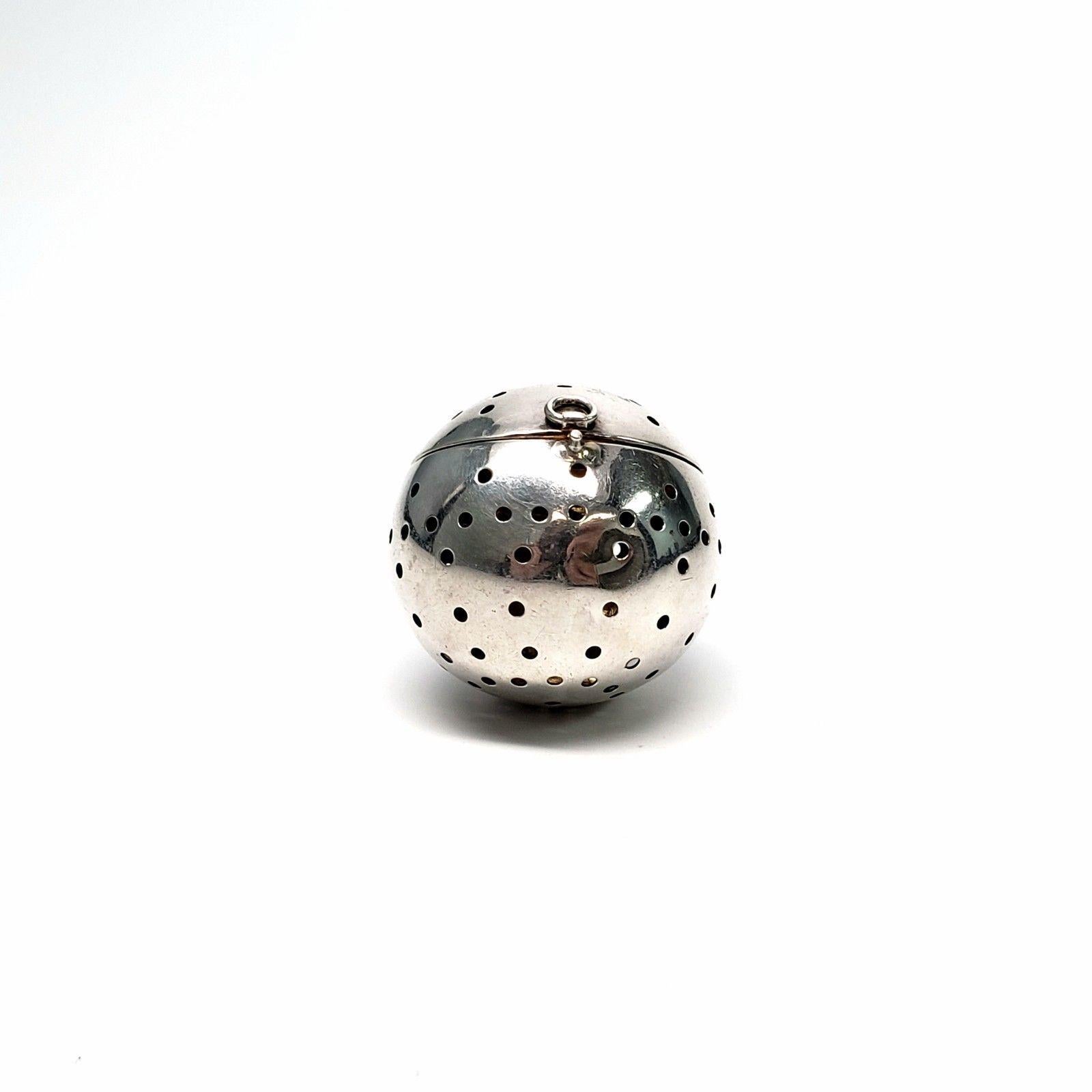 Webster Sterling Silver Ball Tea Infuser/Strainer with Handle, No Monogram 3