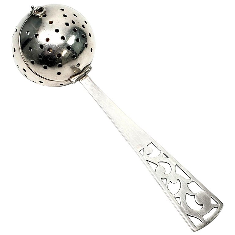 ster Sterling Silver Ball Tea Infuser/Strainer with Handle, No