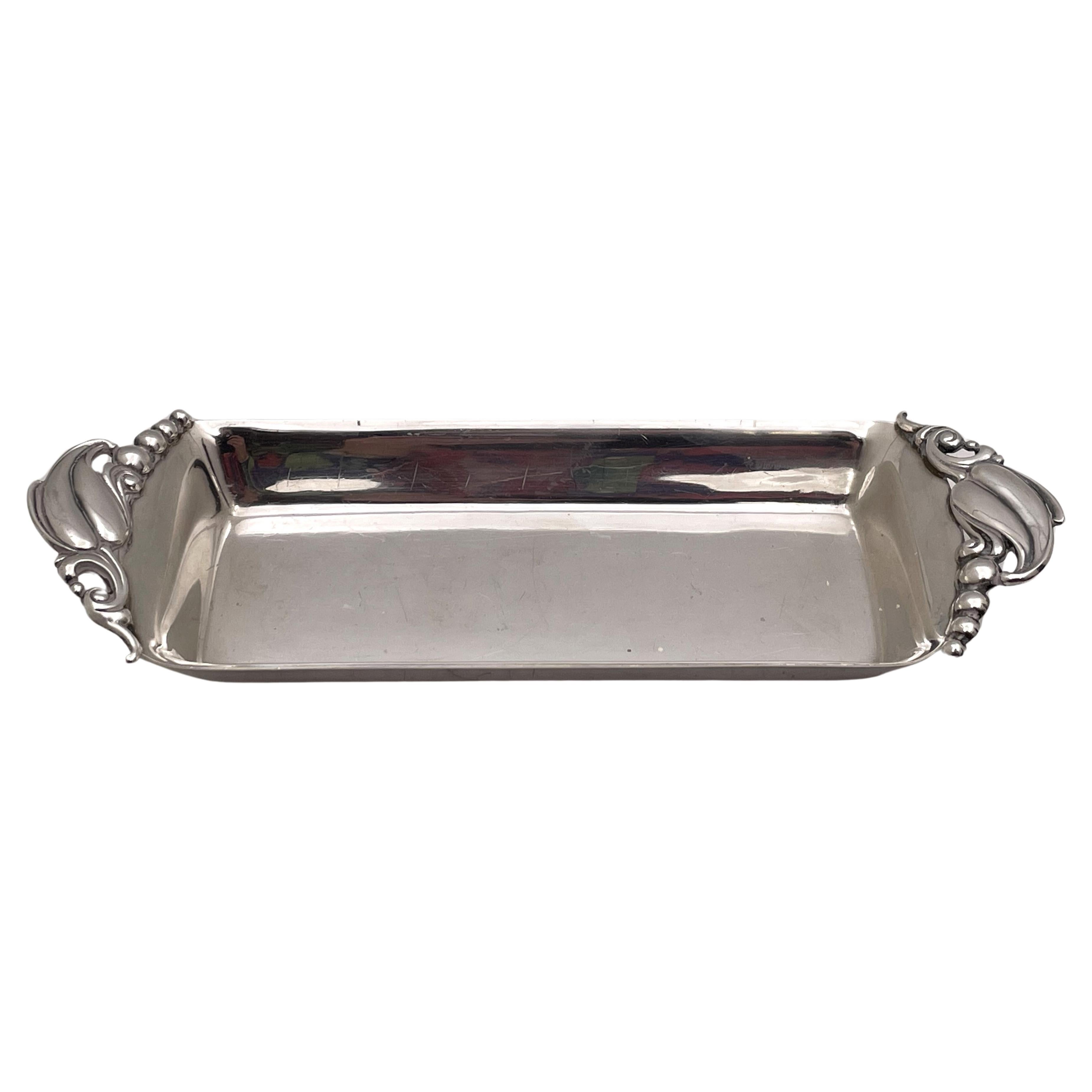 Webster Sterling Silver Butter Dish in Jensen Blossom Style For Sale