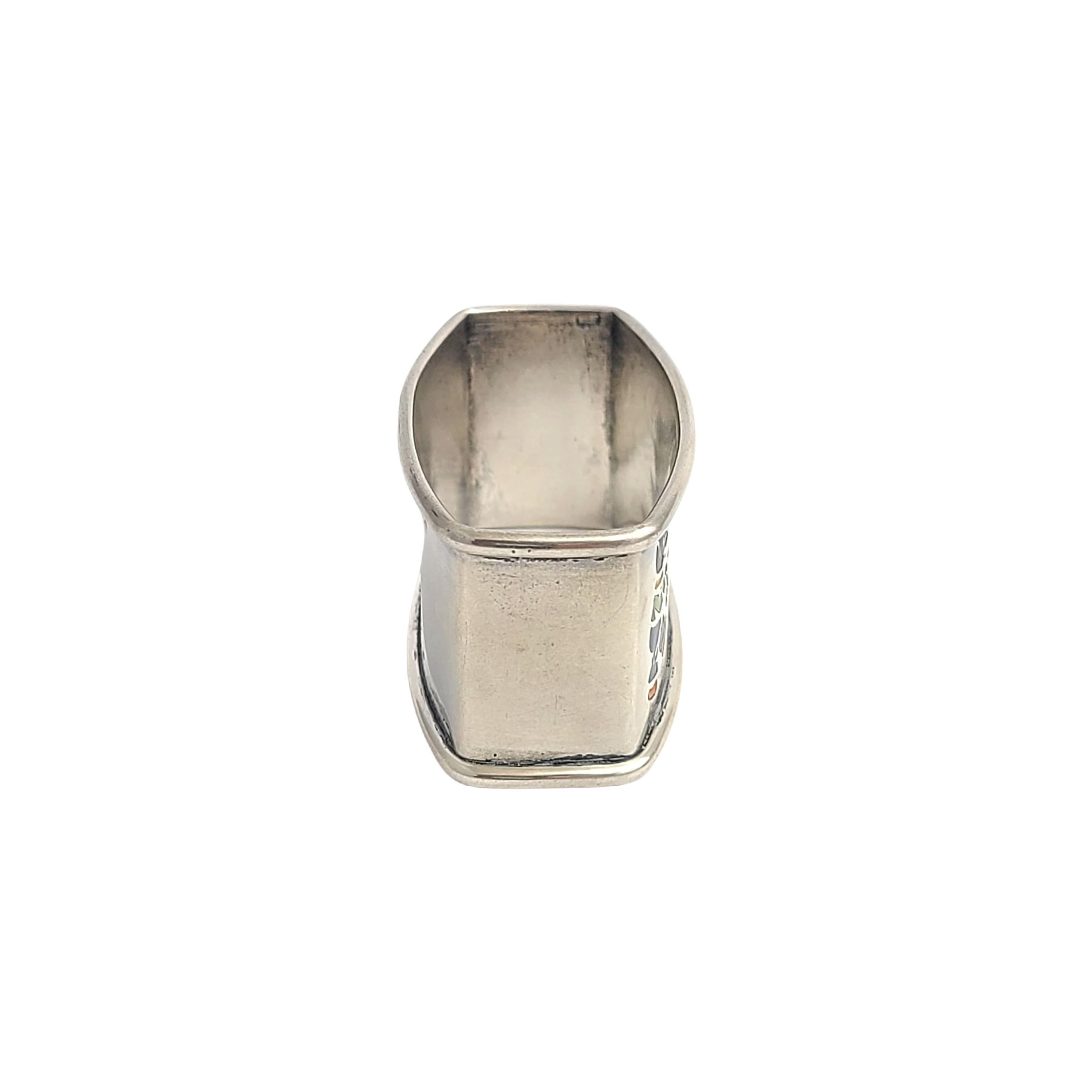 Women's Webster Sterling Silver Enamel Child's Napkin Ring with Monogram #12342 For Sale