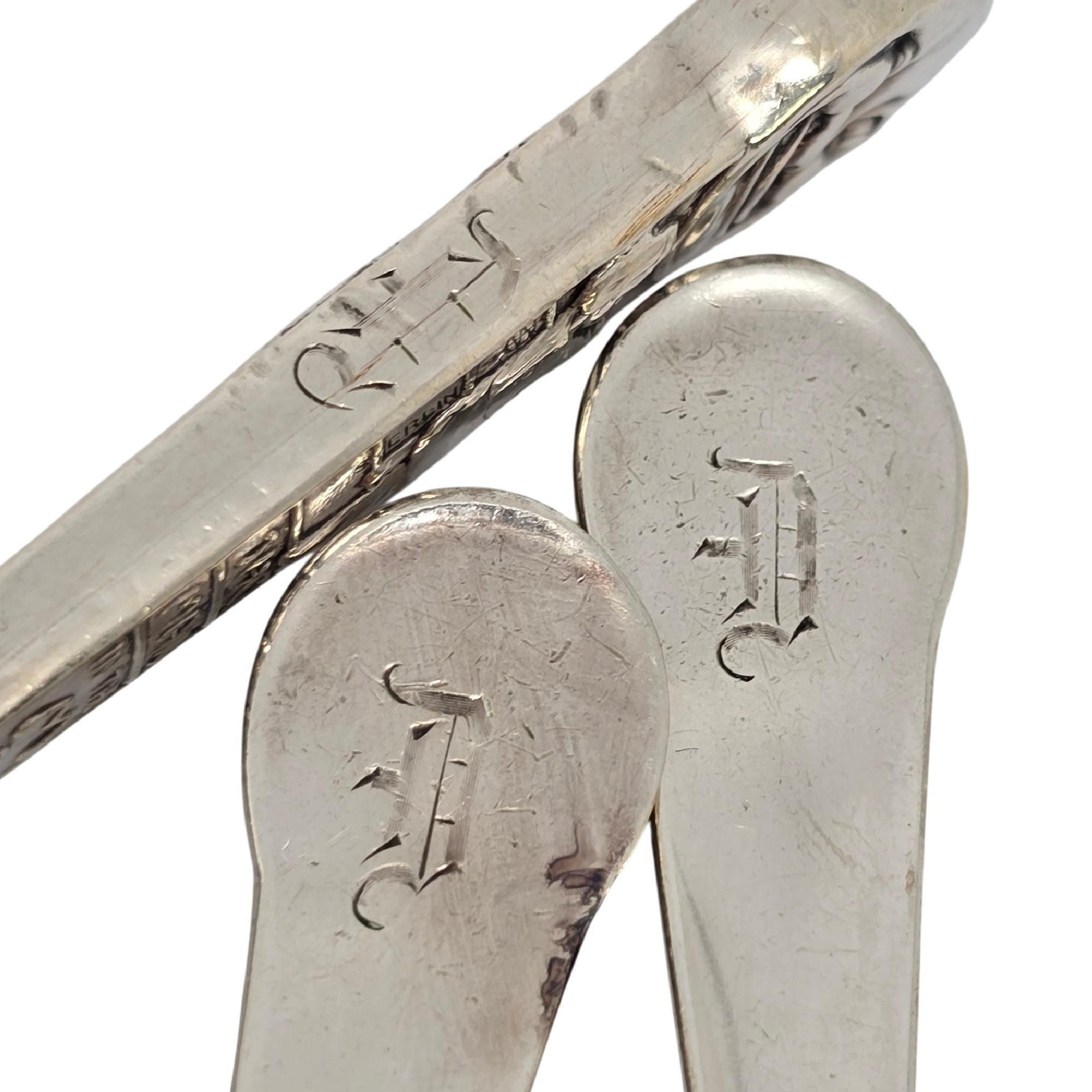 Webster Sterling Silver Man in The Moon Baby Set Cucchiaio Forchetta Coltello w/Mono #21292 in vendita 4