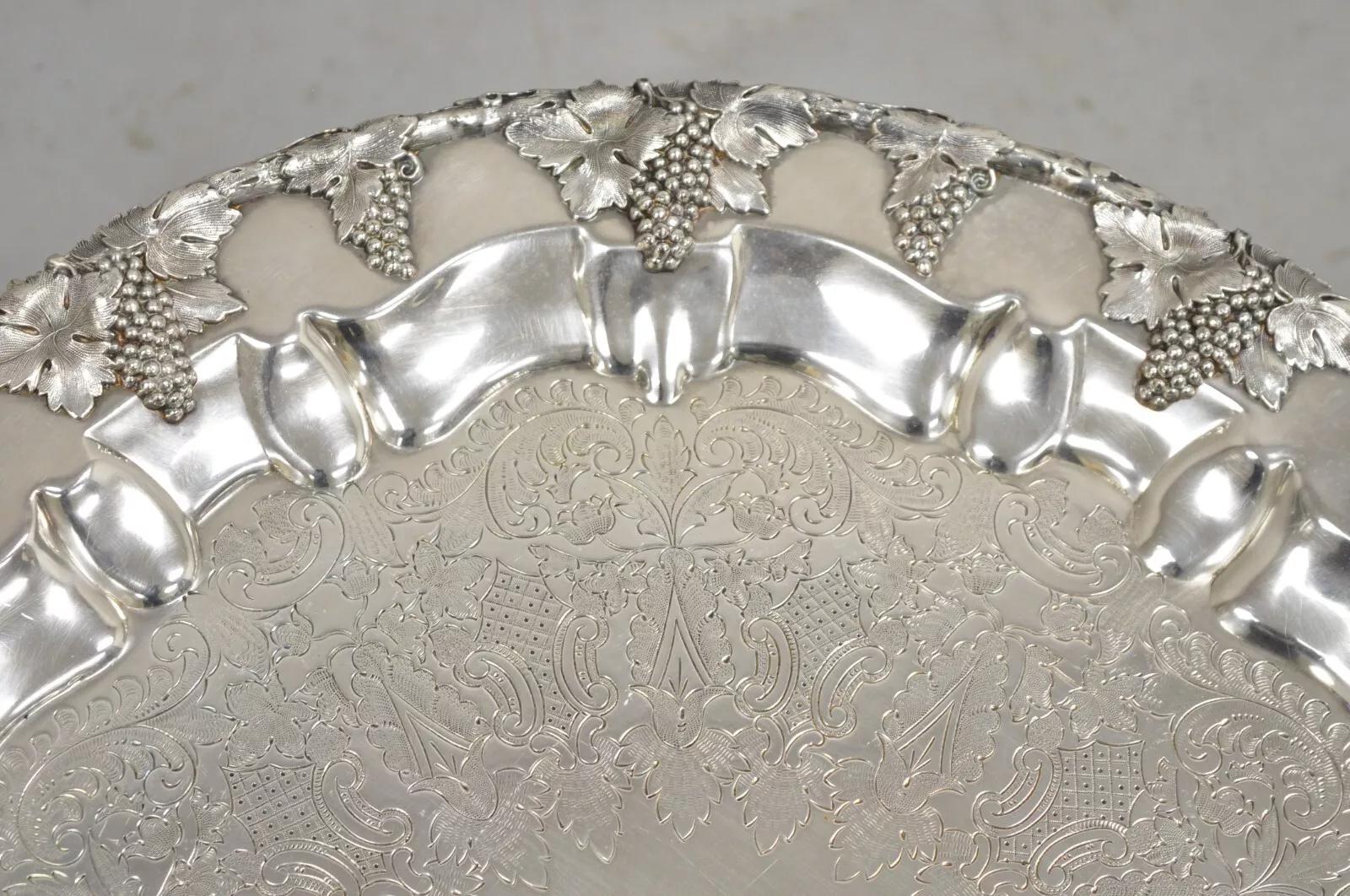 Inconnu Ensemble à punchs Webster Wilcox International Grapevine Silver Plated - 14 pièces en vente