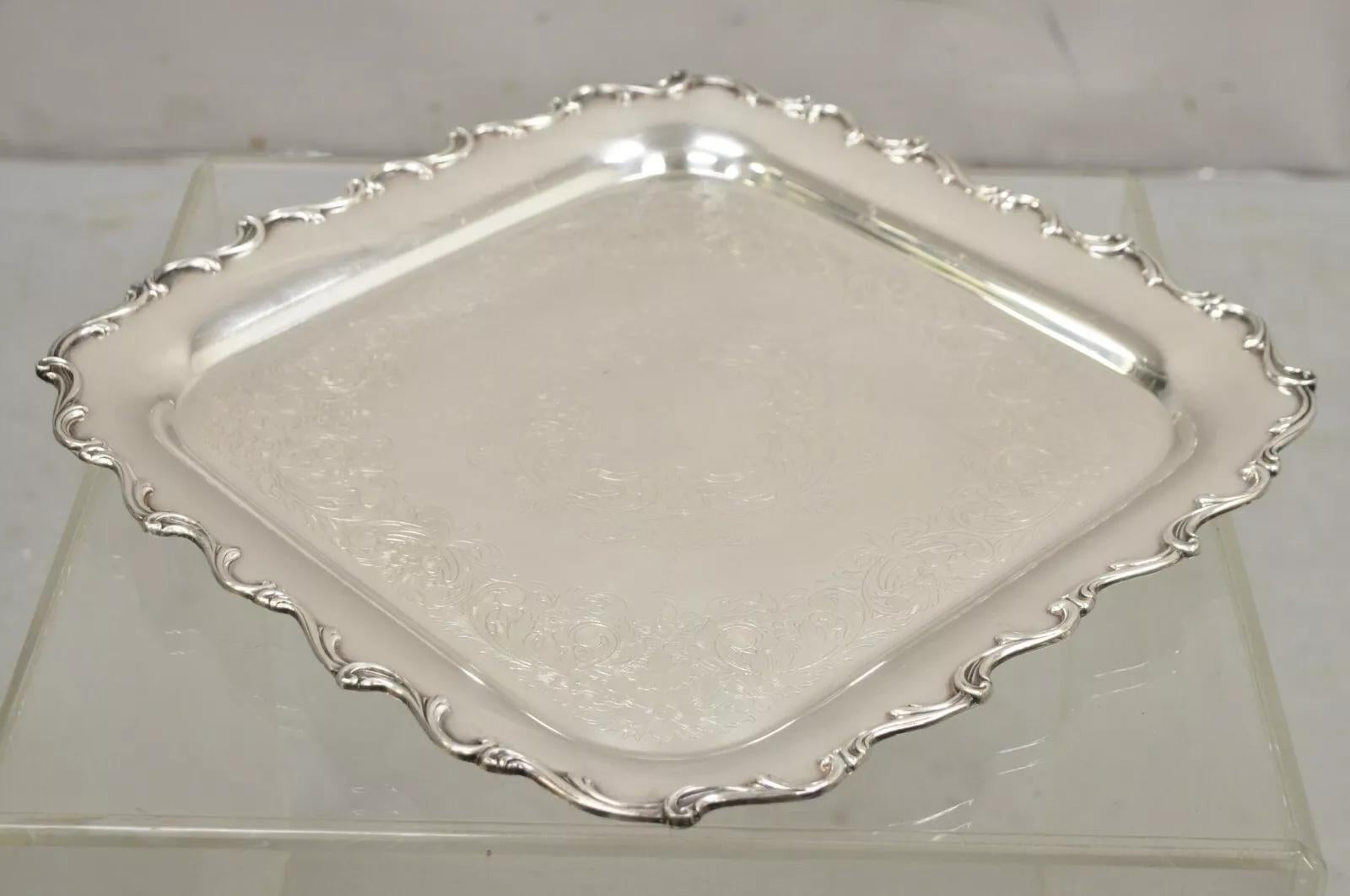 Vittoriano A. Wilcox International Silver 7228 Vassoio quadrato da portata Joann in vendita