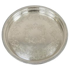 Vintage Webster Wilcox International Silver Brandon Hall 7572G 15" Round Platter Tray