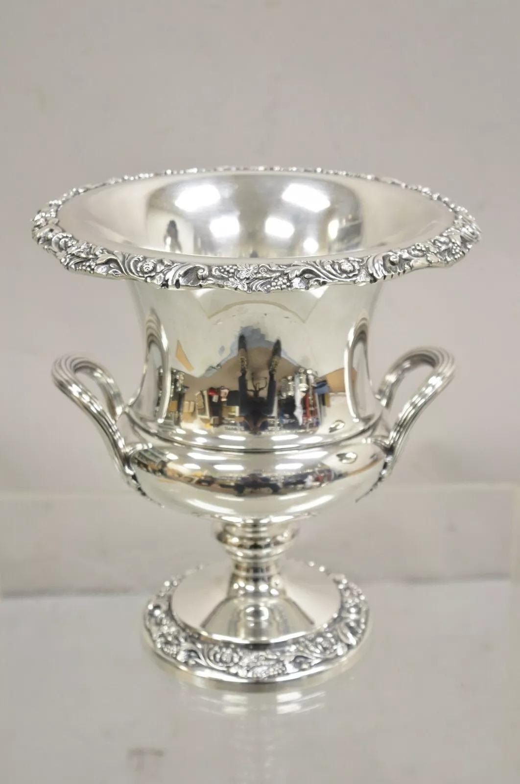 Webster Wilcox International Silver Co Silver Plate Trophy Cup Champagne Chiller For Sale 6