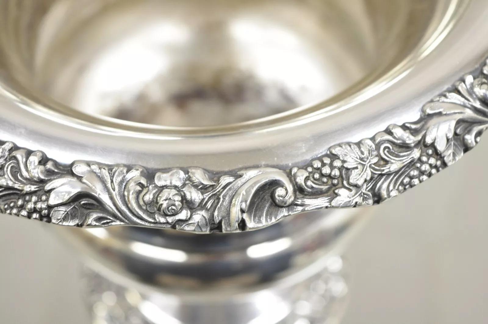 20th Century Webster Wilcox International Silver Co Silver Plate Trophy Cup Champagne Chiller For Sale