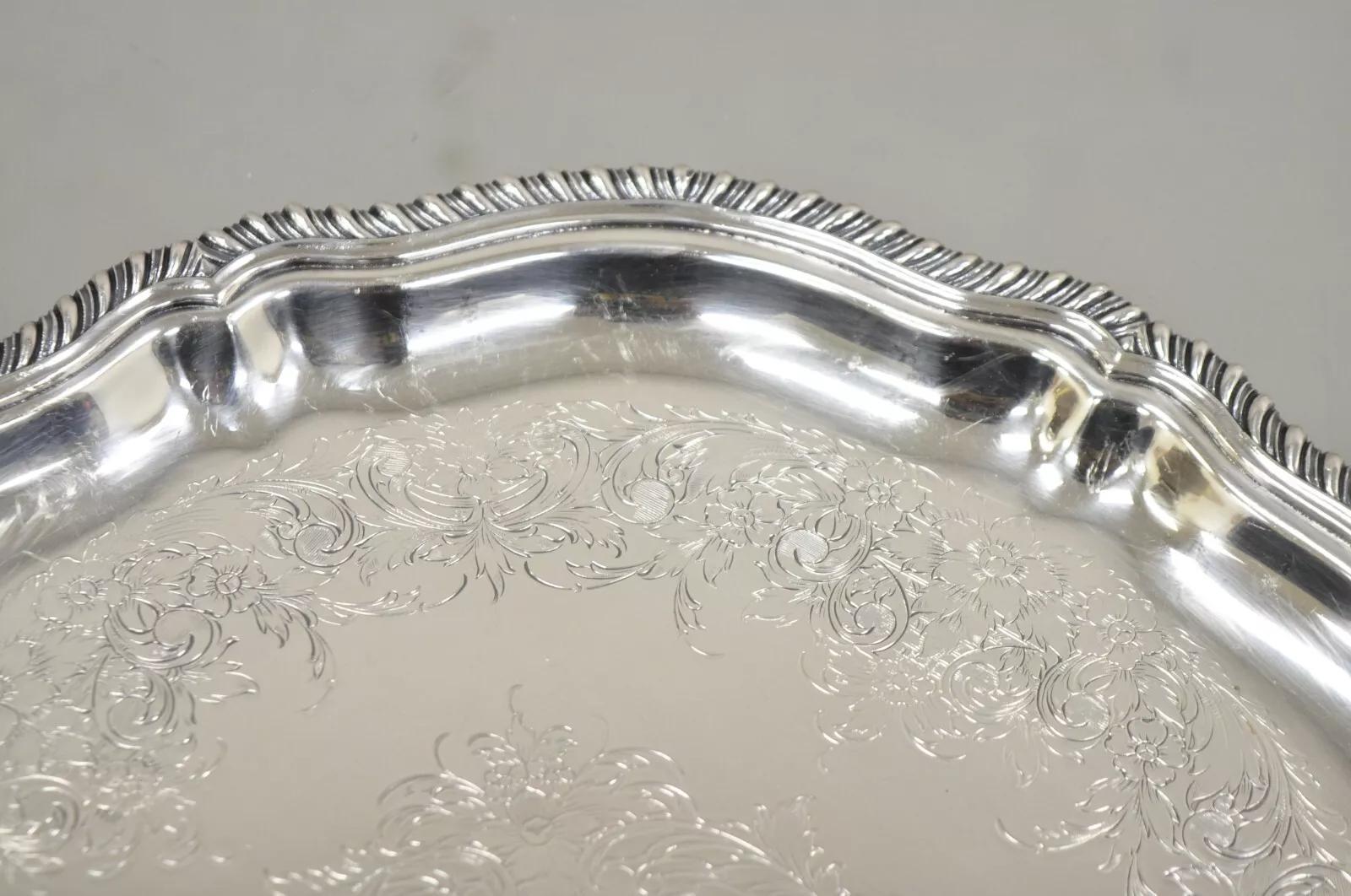 Webster Wilcox International Staffordshire 4470C Silver Plated Platter Tray In Good Condition In Philadelphia, PA