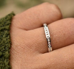 Wedding Band 14k Solid Gold Diamond Wedding Band Half Eternity Stack DiamondBand