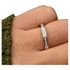 Hochzeitsring 14k Massivgold Diamant-Ehering mit halber Eternity-Stack-Diamantband