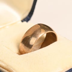 Yellow Gold Wedding Band. Plain Brushed Finish Band Comfort Fit 14k Gold 7.67mm