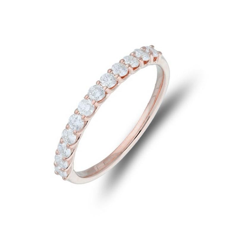 Diamond Total Carat Weight: This exquisite 1981 Classic Collection half eternity wedding band ring features a total carat weight of 0.5 carats, showcasing 12 brilliant round diamonds set in a classic prong setting.

Gold Purity: Crafted with