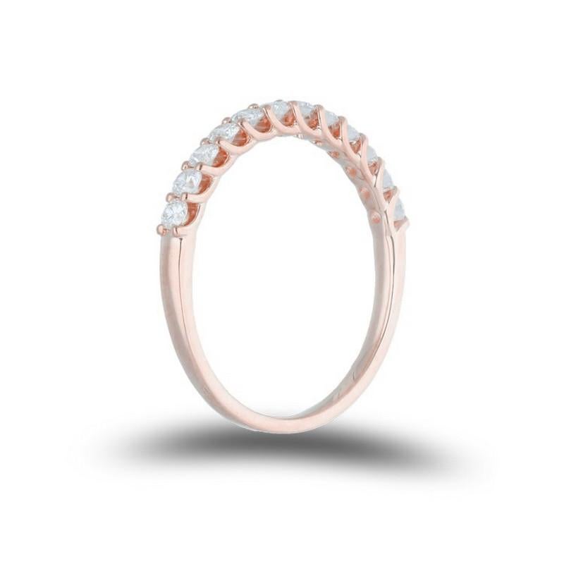 Modern Wedding Band 1981 Classic Collection Ring: 0.5 ctw Diamond in 14K Rose Gold For Sale