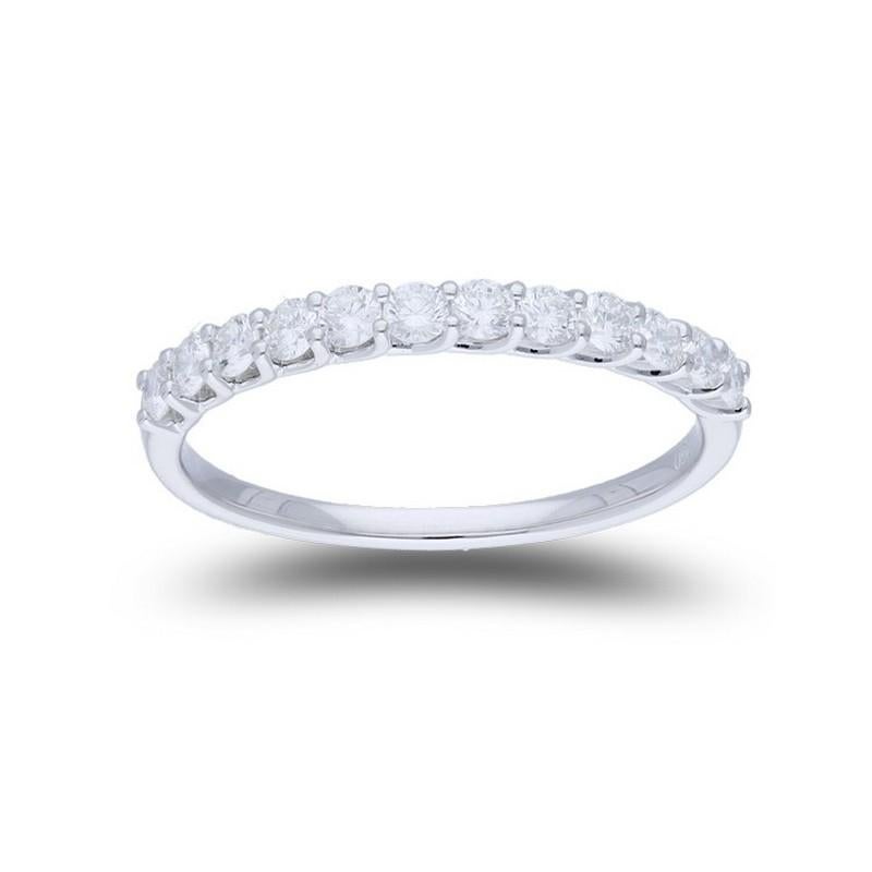 Modern Wedding Band 1981 Classic Collection Ring: 0.5 ctw Diamond in 14K White Gold For Sale