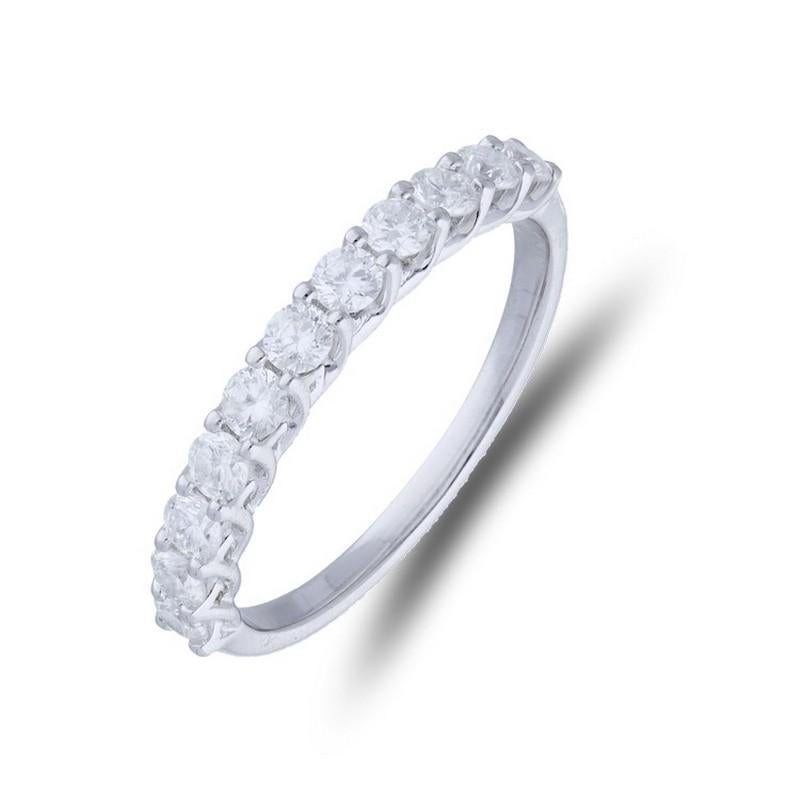 Modern Wedding Band 1981 Classic Collection Ring: 0.63 ctw Diamond in 14K White Gold For Sale