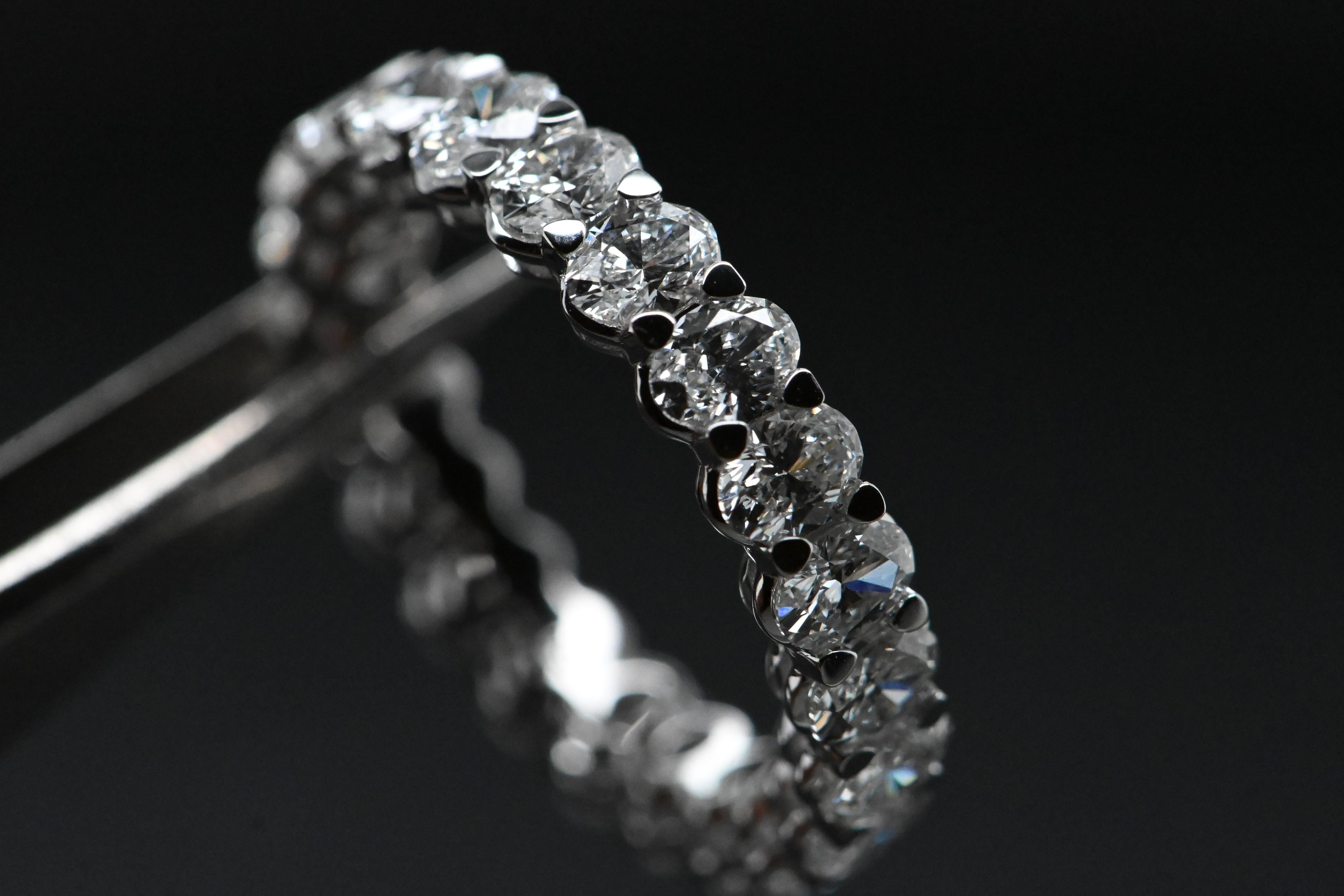 Artisan Wedding Band In 18-Carat White Gold Set With Diamonds Totaling 3.330-Carat For Sale
