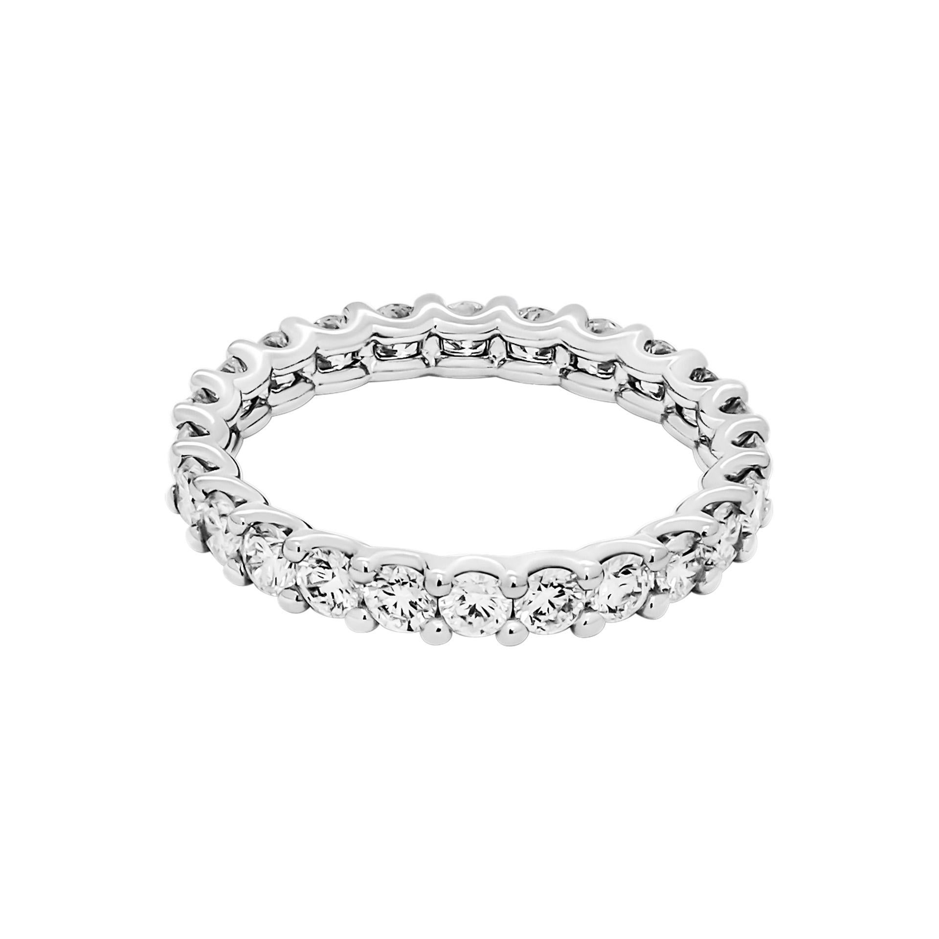 Wedding band in PT950
Total Carat Weight 1.50ct F/G color & VS Clarity
Eternity band style
 Size:6 (not sizable)