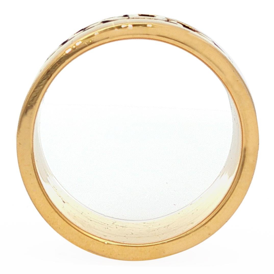 Mens Wedding Band in Yellow & Oxidized 14K Gold with Song of Songs 3:4 in Hebrew in vendita 8