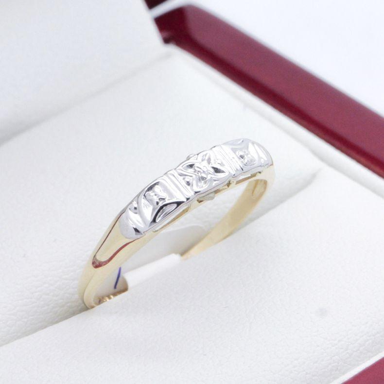 Wedding Band in Yellow & White Gold  Vintage Times For Sale 6