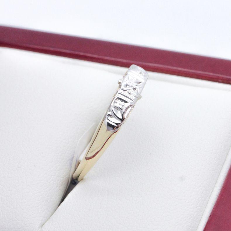 Wedding Band in Yellow & White Gold  Vintage Times For Sale 10