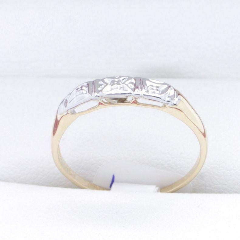 Women's Wedding Band in Yellow & White Gold  Vintage Times For Sale