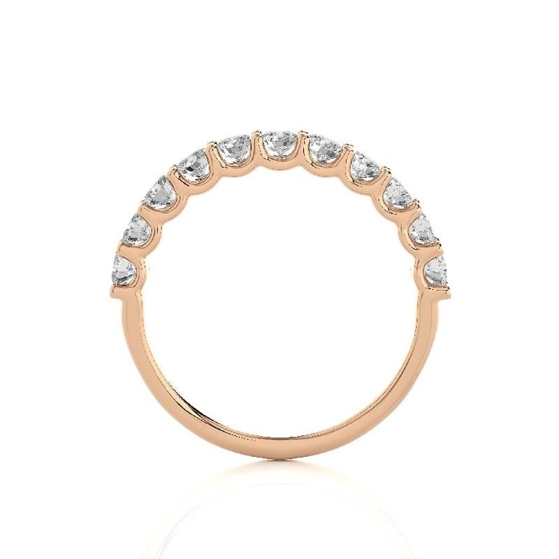 Modern Wedding Band Ring 1981 Classic Collection: 0.9 Carat Diamonds in 14K Rose Gold For Sale