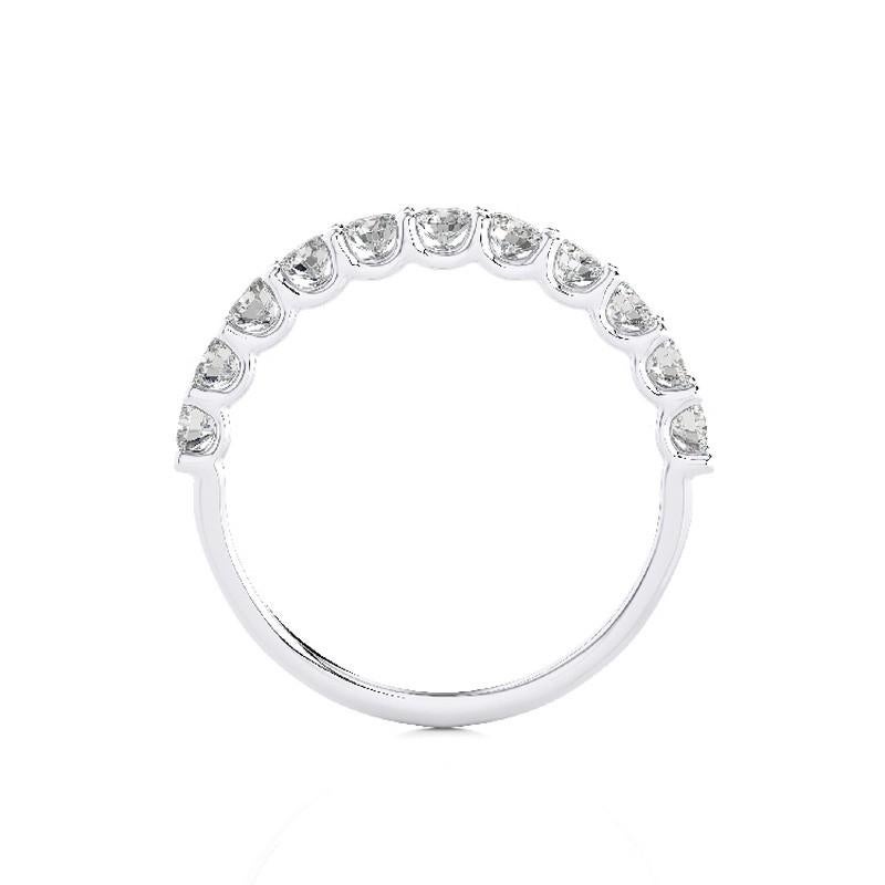 Modern Wedding Band Ring 1981 Classic Collection: 0.9 Carat Diamonds in 14K White Gold For Sale