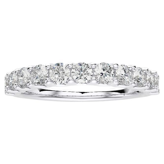 Wedding Band Ring 1981 Classic Collection: 0.9 Carat Diamonds in 14K White Gold For Sale