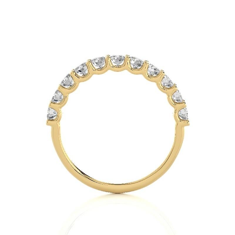 Modern Wedding Band Ring 1981 Classic Collection: 0.9 Carat Diamonds in 14K Yellow Gold For Sale