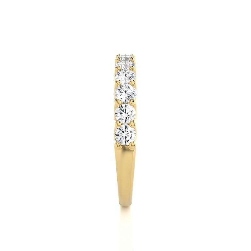 Round Cut Wedding Band Ring 1981 Classic Collection: 0.9 Carat Diamonds in 14K Yellow Gold For Sale