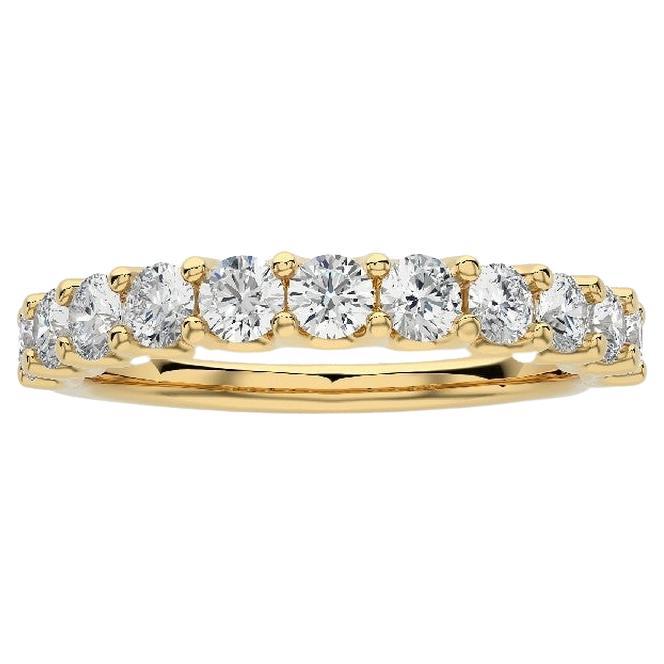 Wedding Band Ring 1981 Classic Collection: 0.9 Carat Diamonds in 14K Yellow Gold For Sale