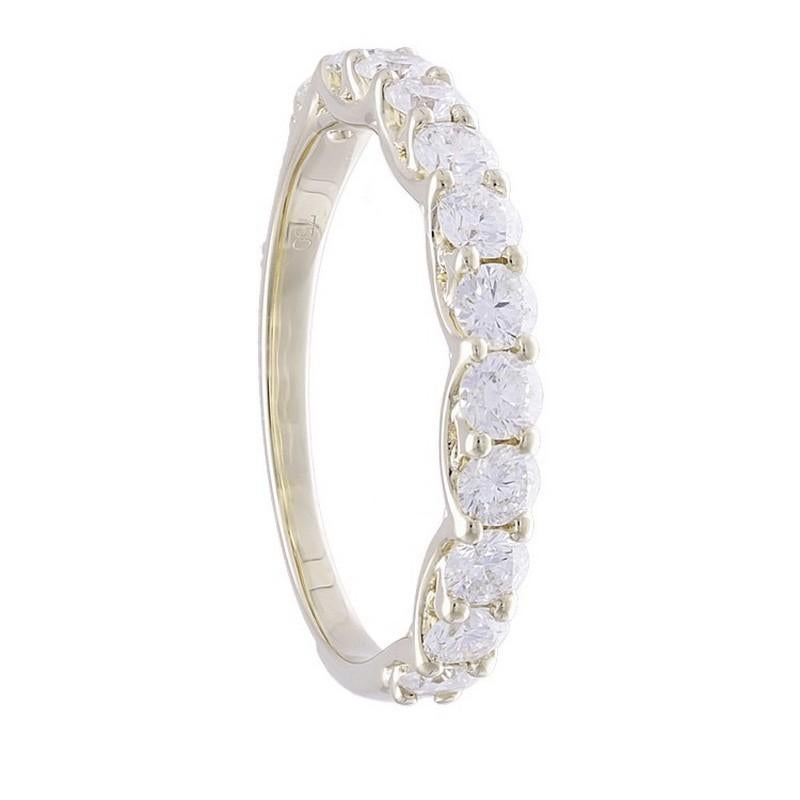 Modern Wedding Band Ring 1981 Classic Collection: 1 Carat Diamonds in 14K Yellow Gold For Sale