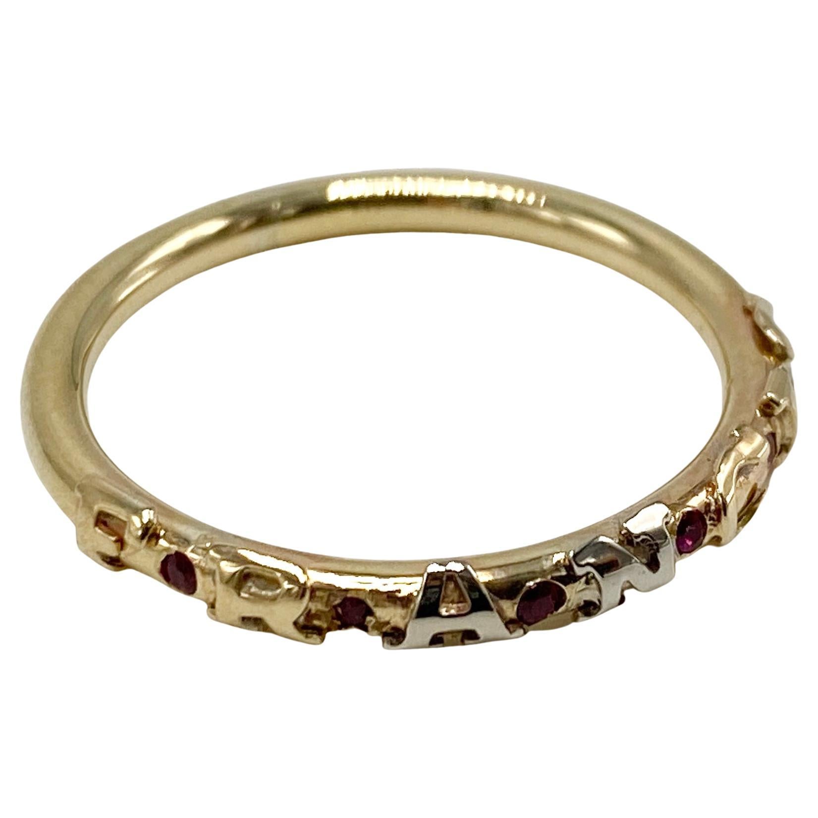 Alianza de boda Anillo de compromiso Nombre Oro Rubí Diamante Esmeralda