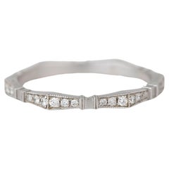 Wedding Band Rings, Used Style, Diamond Stone, 18K Gold Ring