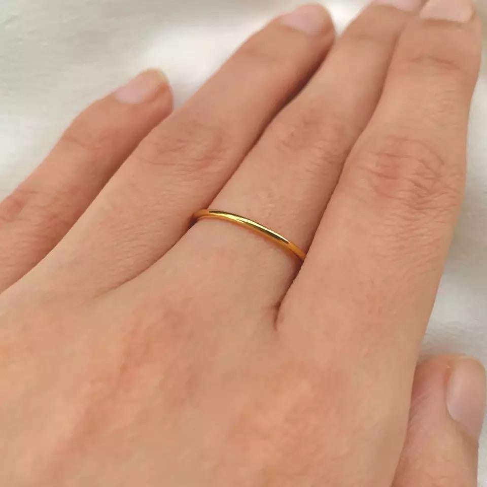 Gold Wedding Band Ring Solid 14K Yellow Gold Textured Stack Combo Ring Gold Ring
Light weight can be worn everyday

Additional information:
Condition: New with tags: A brand-new, unused, and unworn item (including handmade items) in the original