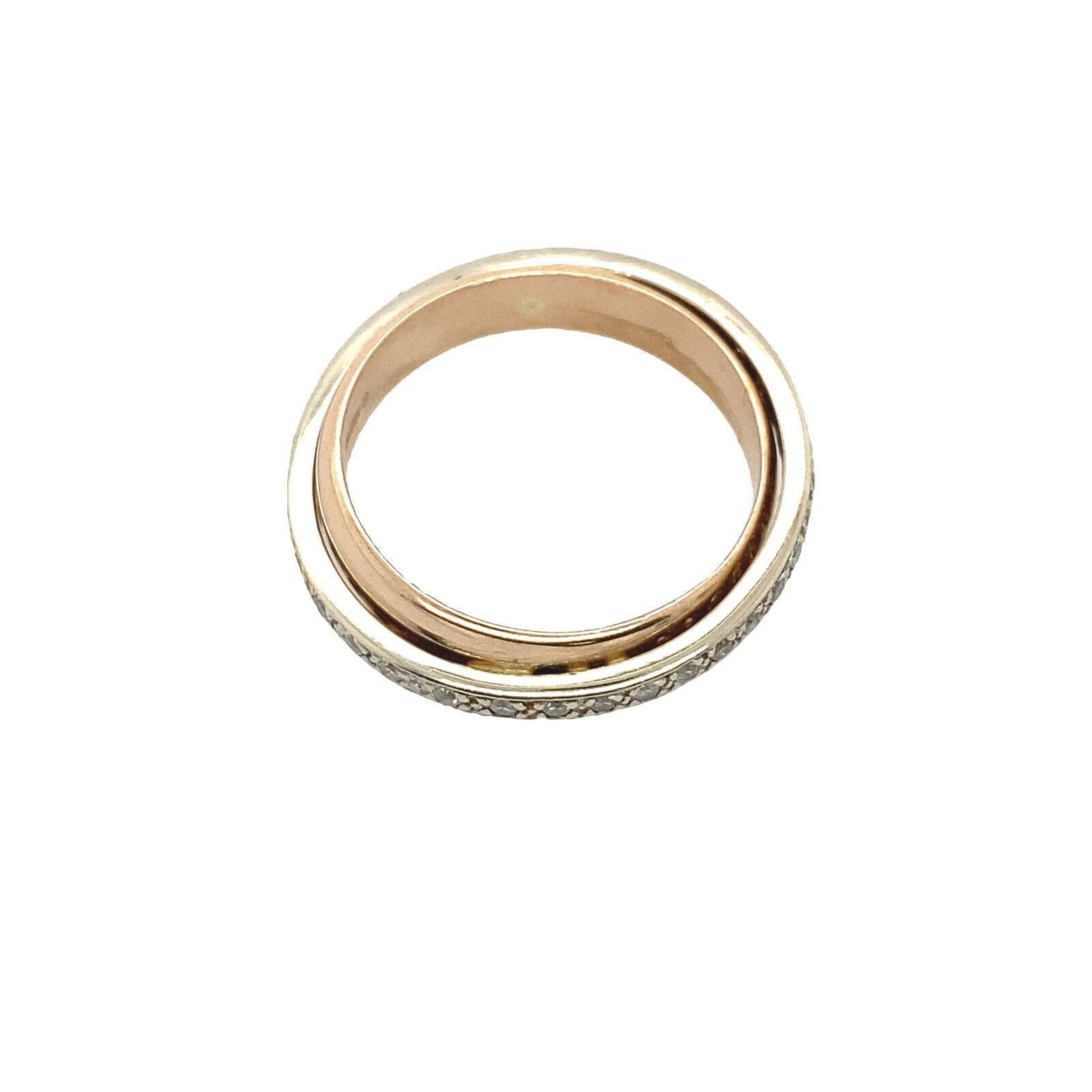 Round Cut Wedding Band with 2.4mm White Gold Diamond Full Eternity Ring in 9ct Rose Gold For Sale