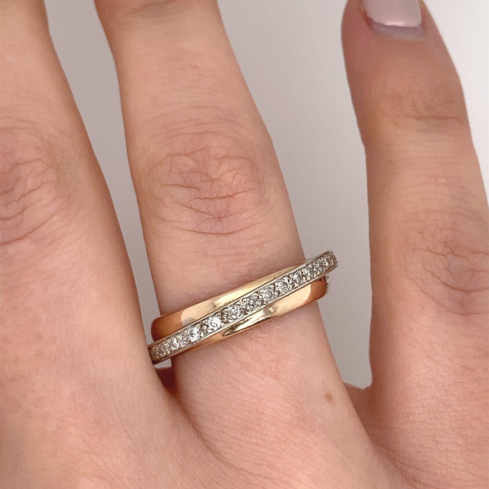 Wedding Band with 2.4mm White Gold Diamond Full Eternity Ring in 9ct Rose Gold In Excellent Condition For Sale In London, GB