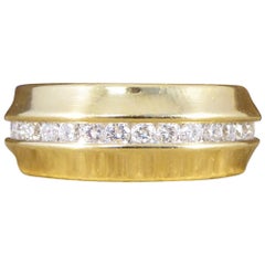 Wedding Band with a Full Ringed Diamond Centre in 18 Carat Yellow Gold Wedding Band with a Full Ringed Diamond Centre in 18 Carat Yellow Gold