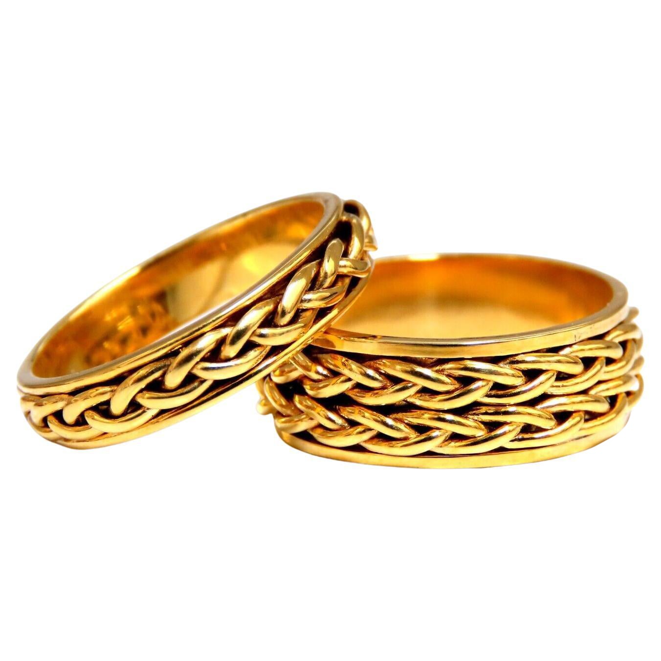 Alianzas de boda a juego de oro de 14 quilates*
